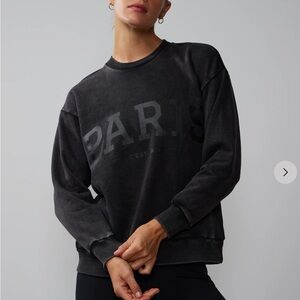 New York & company size large Long Sleeve Crew Neck Sweatshirt black PARIS